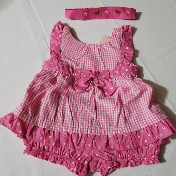 Gymboree Mini Blooms NWT 3-6 month Shirt & Bloomers, Outlet VGUC-GUC Headband. - Picture 1 of 3